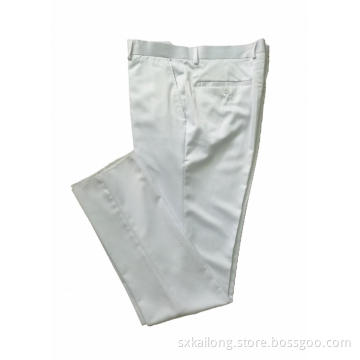 Men's Optic White Polyester Trousers Suit Pants